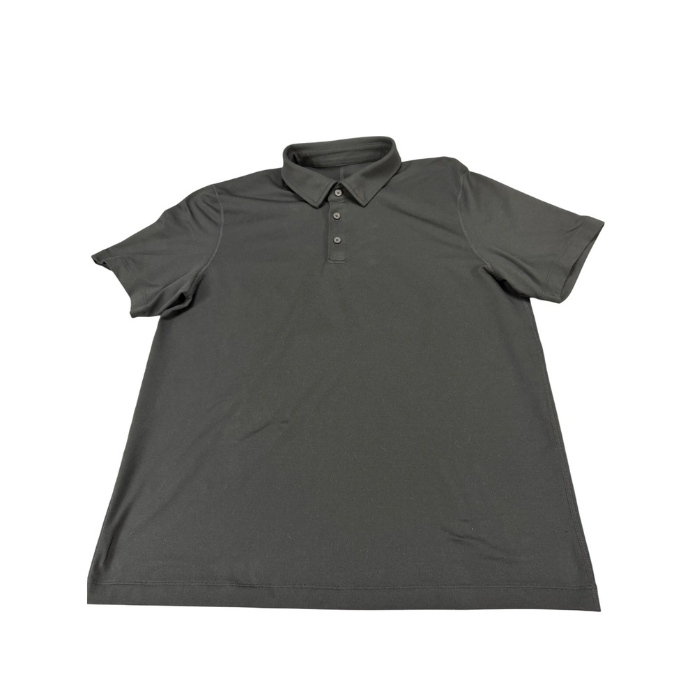Lululemon Evolution Polo Shirt Mens L Black Short Sleeve Golf Athletic